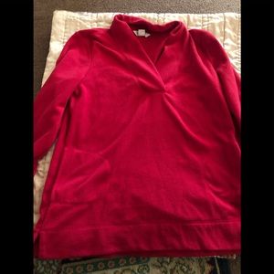 Red fleece pullover